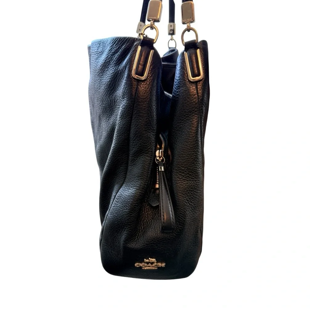 Coach Black pebbled Leather Shoulder Bag - Picture 2 of 10